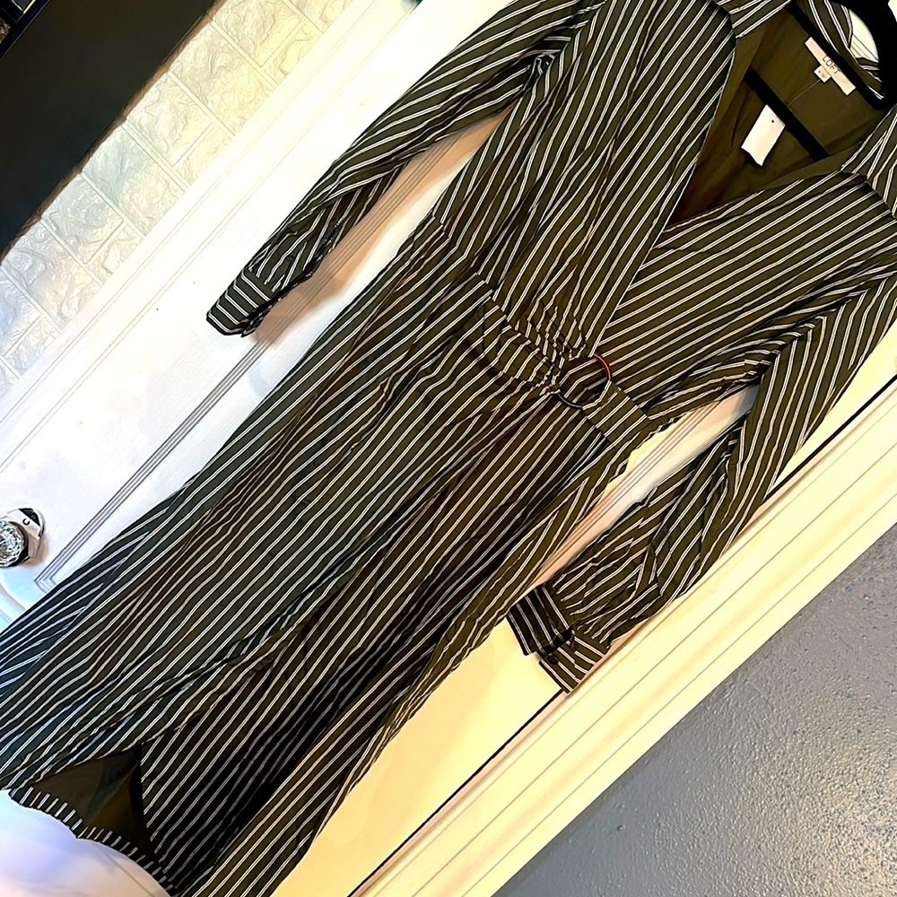 Loft Striped Wrap Dress